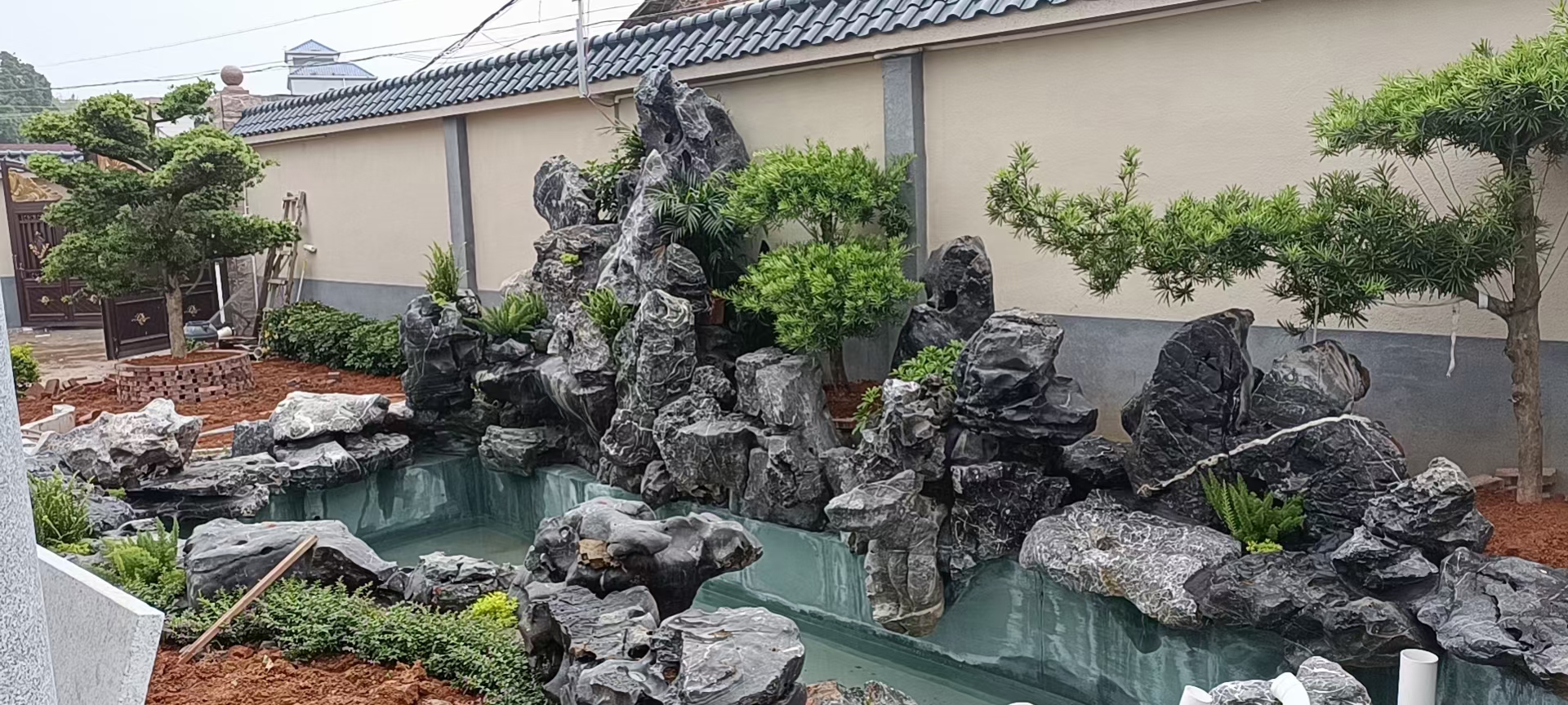 黑山石假山水景造景