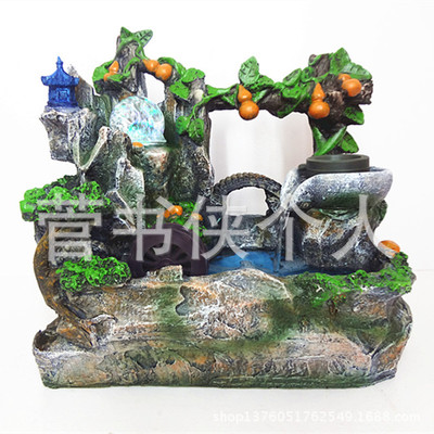 【五福臨門招財風水輪擺件假山流水噴泉盆景霧化加濕器開業(yè)喬遷禮品】價格,廠家,圖片,噴泉設(shè)備,一江春水館-